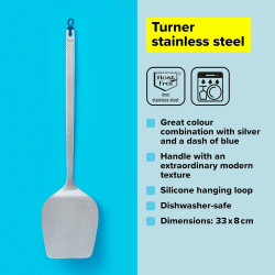 Tasty 678161 Spatula, Angled Front Edge, 33 cm, Stainless Steel, Silver