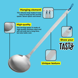 Tasty 678162 Serving Spoon, Comfortable modern handle, 30 cm, Stainless steel, Silver