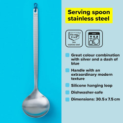 Tasty 678162 Serving Spoon, Comfortable modern handle, 30 cm, Stainless steel, Silver