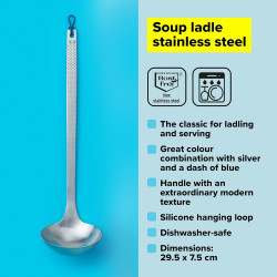 Tasty Ladle 678163, Comfortable modern handle, 30 cm, Stainless steel, Silver