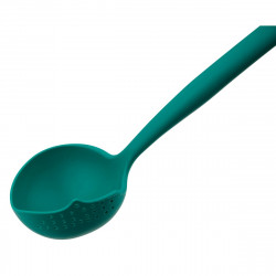 Polonic Tasty 678202, Orificii de scurgere, Maner moale, 30 cm, Silicon, Verde