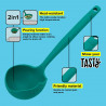 Tasty 678202 Ladle, Drain Holes, Soft Handle, 30 cm, Silicone, Green