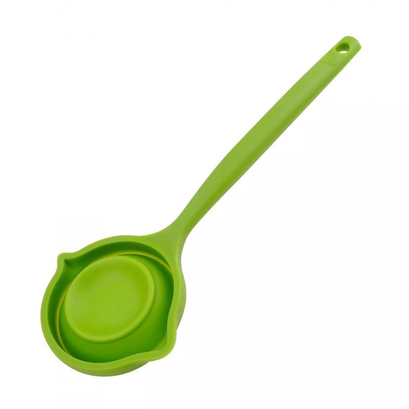 Tasty 678203 Folding Ladle, Two Spouts, Soft Handle, 33.5 cm, Silicone, Green