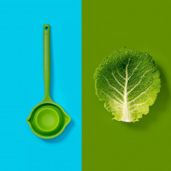 Tasty 678203 Folding Ladle, Two Spouts, Soft Handle, 33.5 cm, Silicone, Green