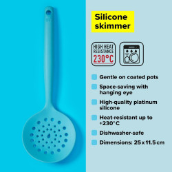 Tasty 678204 Stirring Spoon, Soft Handle, 25 cm, Silicone, Blue