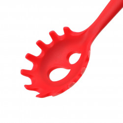Tasty 678205 Spaghetti Spoon, Portion Holes, Soft Handle, 32.5 cm, Silicone, Red