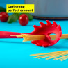 Tasty 678205 Spaghetti Spoon, Portion Holes, Soft Handle, 32.5 cm, Silicone, Red