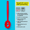 Tasty 678205 Spaghetti Spoon, Portion Holes, Soft Handle, 32.5 cm, Silicone, Red