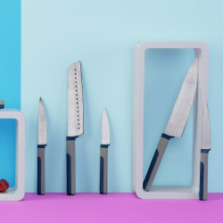 Tasty 678240 Peeling Knife, Soft-Grip Handle, 9 cm, Stainless Steel, Blue