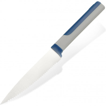 Tasty 678242 Serrated Kitchen Knife, Soft-Grip Handle, 11.5 cm, Stainless Steel, Blue