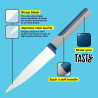 Tasty 678242 Serrated Kitchen Knife, Soft-Grip Handle, 11.5 cm, Stainless Steel, Blue