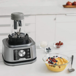 Ninja Foodi Power Nutri 3 az 1-ben turmixgép intelligens nyomatékmotorral és 6 Auto-IQ programmal, CB350EU 1200 W, 2,1 literes tál, 700 ml-es csésze és 400 ml-es tál, fekete/ezüst