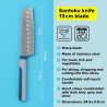 Μαχαίρι Santoku Tasty 678243, Μαλακή λαβή, 13 cm, Ανοξείδωτο, Μπλε