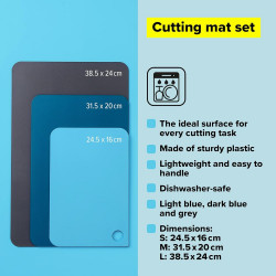 Set of 3 Tasty 678352 Cutting Boards, 3 sizes, Plastic, Multicolor