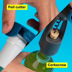 Tasty 678384 Multifunctional Corkscrew, Stainless Steel, Blue