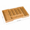 Kinghoff KH 1218 Bamboo Cutlery Divider, 52 x 31 x 5 cm, Brown