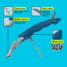 Tasty 678385 Corkscrew, Built-in Beer Bottle Opener, Stainless Steel, Blue