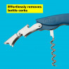 Tasty 678385 Corkscrew, Built-in Beer Bottle Opener, Stainless Steel, Blue