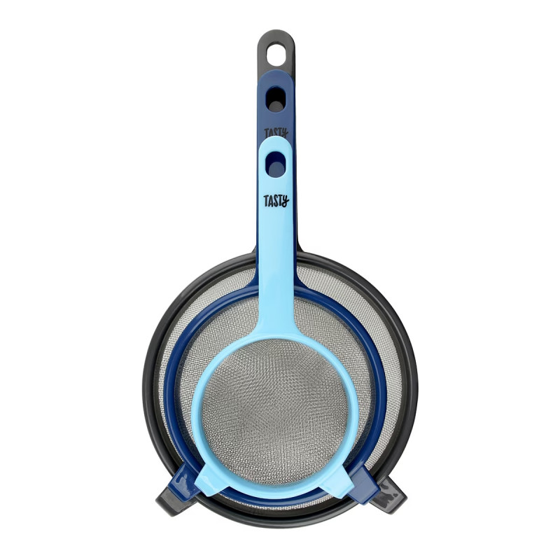 Tasty 678401 3-Piece Strainer Set, 3 Sizes, Stainless Steel, Multicolor