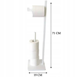 Kinghoff KH 1750 Toilet Paper Holder, Bamboo, 19 x 71 cm, Holds 5 Rolls, White