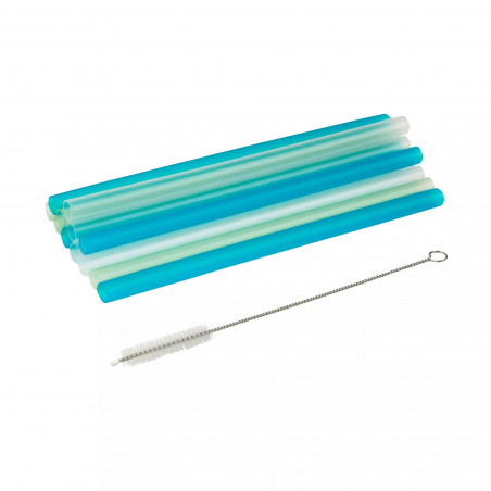 12 straws + Tasty brush 678414, 1 x 20 cm, Plastic, Multicolor