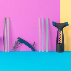 12 straws + Tasty brush 678414, 1 x 20 cm, Plastic, Multicolor