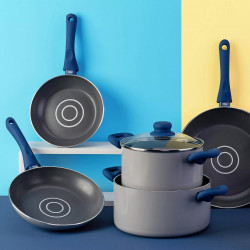 Τηγάνι Tasty 678513, 24 cm, Σύστημα διανομής λαδιού, Αλουμίνιο, Αντικολλητική επίστρωση, Μπλε