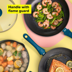 Τηγάνι Tasty 678513, 24 cm, Σύστημα διανομής λαδιού, Αλουμίνιο, Αντικολλητική επίστρωση, Μπλε