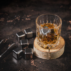 Klausberg KB 7651 Stainless Steel Ice Cubes with Tongs and Holder, 8-piece set, Reusable, Stainless Steel