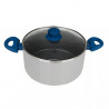 Tasty 678540 Saucepan, 24 cm, 5 L, Oil Dispenser, Aluminum, Non-stick Coating, Blue