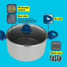 Tasty 678540 Saucepan, 24 cm, 5 L, Oil Dispenser, Aluminum, Non-stick Coating, Blue
