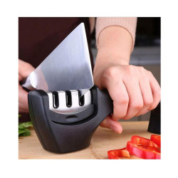 Ascuțitor de cuțite Bohmann BH 02-703, 3 sisteme de ascuțire, oțel tungsten, ceramică, negru