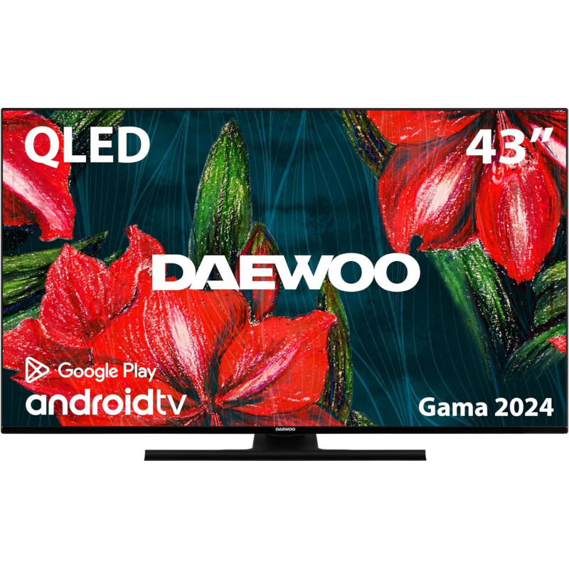 Televizor Daewoo D43DH55UQMS, televizor ANDROID, 3840x2160 UHD-4K, QLED, 43 inch, 106 cm, negru