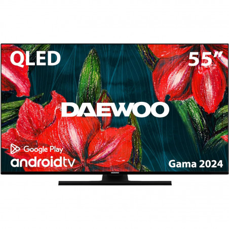 TV Daewoo D55DH55UQMS, ANDROID TV, 3840x2160 UHD-4K, QLED, 55 hüvelyk, 139 cm, Fekete