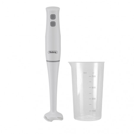 Пасатор Rosberg R51112IB, 400W, 700ml, 2 скорости, Неръждаема стомана, Ергономичен дизайн, Бял
