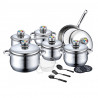 Set oale cu termometru Royalty Line RL-1802, 18 piese, Accesorii, Inductie, Inox