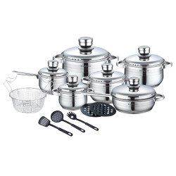 Set oale cu termometru Royalty Line RL-1802, 18 piese, Accesorii, Inductie, Inox