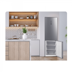 Frigider cu congelator Tesla RC3800FMX, 378L, Clasa E, Deschidere pаnа la 90°, Total No Frost, Ecran tactil, Inox