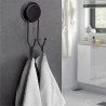 Metalife MGS-701 Towel Rack, 2 Hooks, 7x7x15 cm, Black