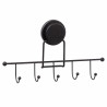 Metalife MGS-702 Towel Rack, 5 Hooks, 6.5 x 31.5 x 17.5 cm, Black