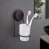 Metalife MGS-711 Toothbrush Holder with Cup, 7 x 12 x 17.5 cm, Black