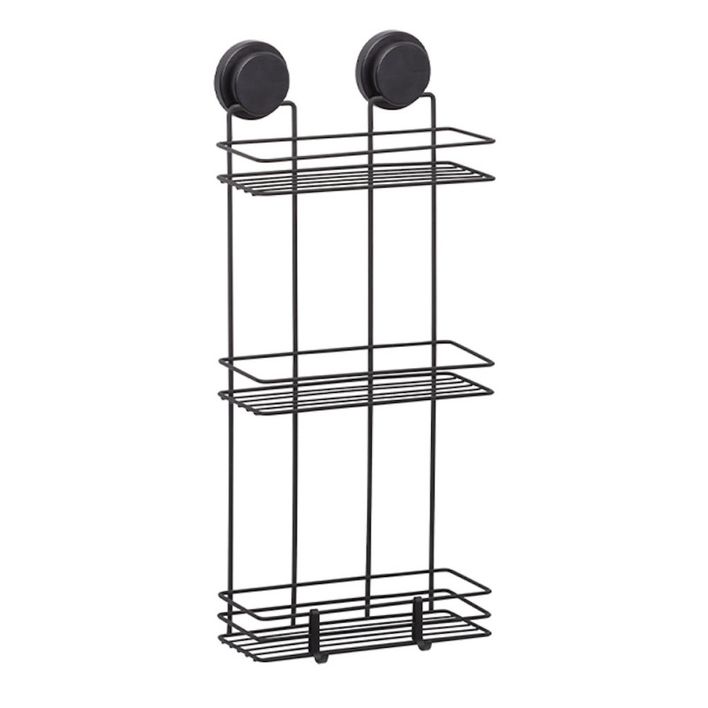 Metalife MGS-720 Bathroom Shelving Unit, 3 shelves, 51.5 x 39 x 49.5 cm, Black