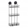 Metalife MGS-720 Bathroom Shelving Unit, 3 shelves, 51.5 x 39 x 49.5 cm, Black