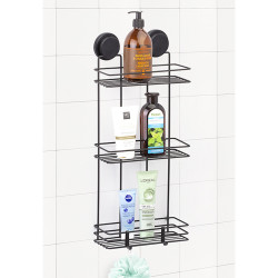 Metalife MGS-720 Bathroom Shelving Unit, 3 shelves, 51.5 x 39 x 49.5 cm, Black
