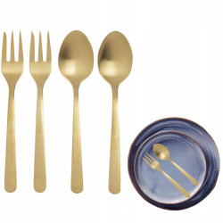 Set tacamuri pentru desert Royal van Kempen & Begeer CC004850-001, Inox 18/10, 4 buc., Mat, Sampanie