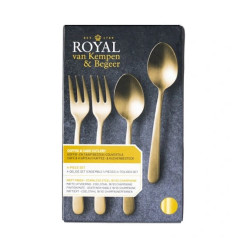 Set tacamuri pentru desert Royal van Kempen & Begeer CC004850-001, Inox 18/10, 4 buc., Mat, Sampanie