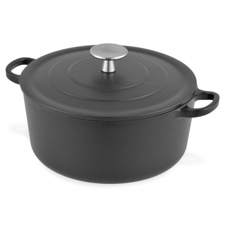 Oala din fonta Royal van Kempen & Begeer CC006516-001, 3,3 l, 22 cm, Cuptor pana la 260 C, Inductie, Negru