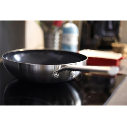 Τηγάνι Wok με καπάκι Royal van Kempen & Begeer CC003232-001, 3,6L, 28cm, Επικάλυψη διαμαντιού, Για φούρνο και επαγωγή, Ανοξείδωτο