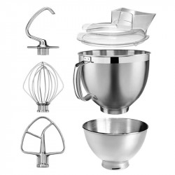 Πλανητικό μίξερ Artisan Elegance KitchenAid 5KSM185PSEMS, 300W, 4,8 l, Direct drive, 10 ταχύτητες, Inox