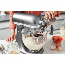 Mixer planetar Artisan Elegance KitchenAid 5KSM185PSEMS, 300W, 4,8 l, Direct drive, 10 viteze, Inox